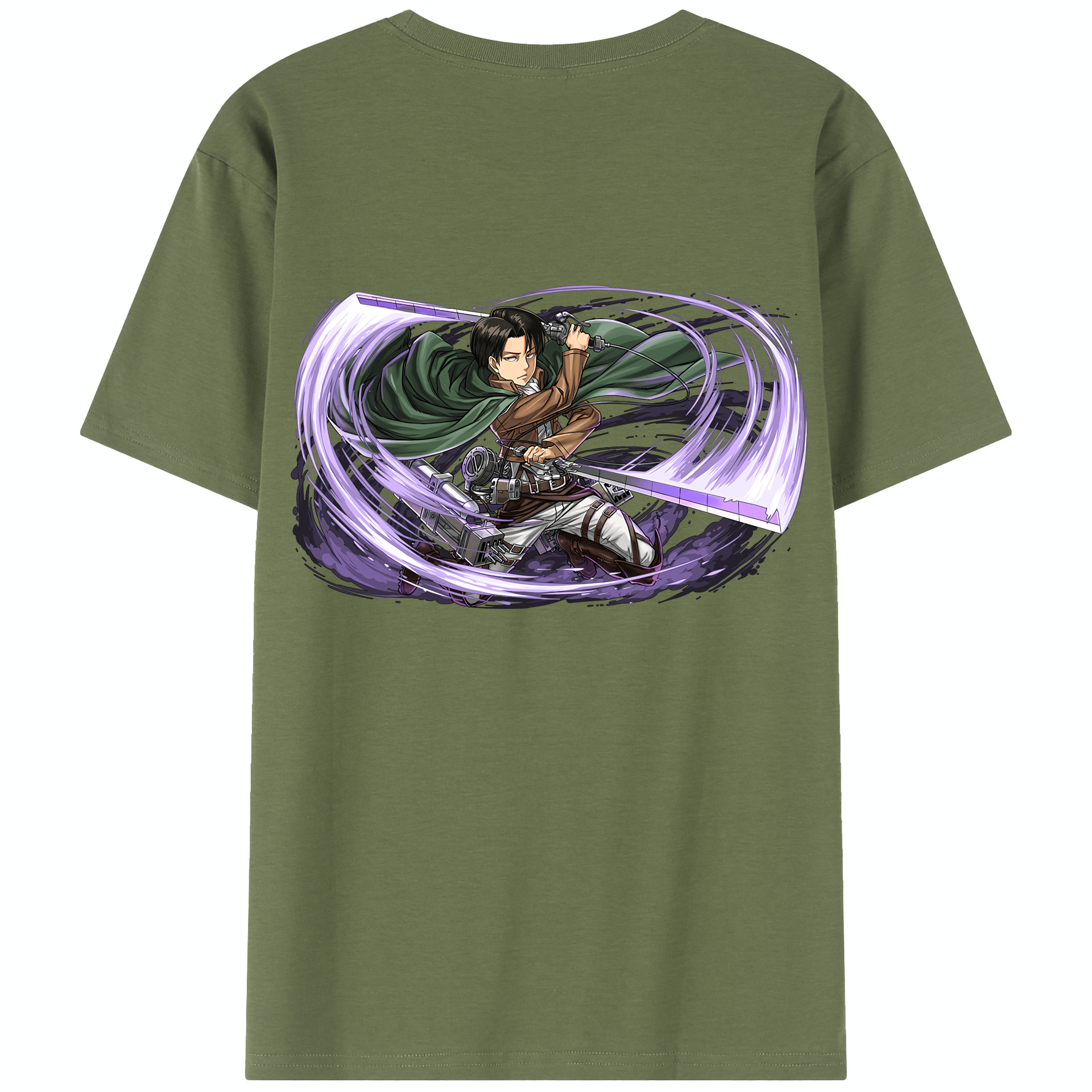 （画像用） 進撃の巨人 リヴァイ·アッカーマン Attack on Titan Levi Ackerman 綿100％半袖Tシャツ（背面プリント）